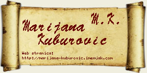 Marijana Kuburović vizit kartica